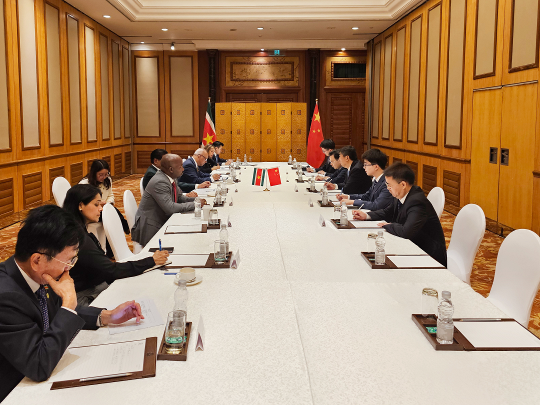 蘇里南總統單多吉會見單忠立